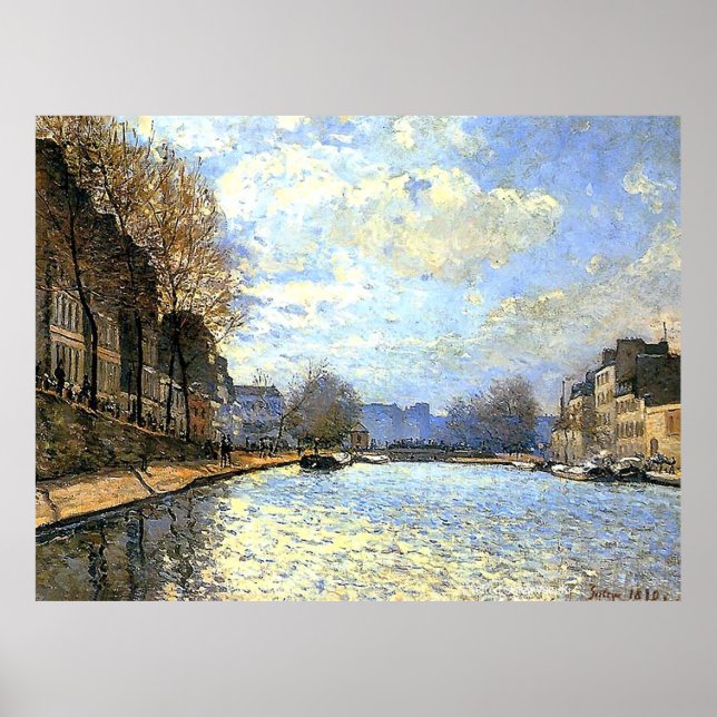 St Martin Canal Alfred Sisley Poster (Framsidan)