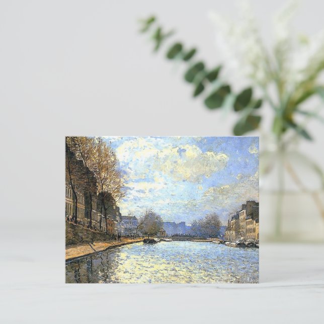 St Martin Canal Alfred Sisley Poster Vykort (Stående Fram)