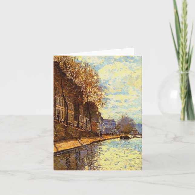 St Martin Canal av Sisley Impressionist Painting Tack Kort (Framsida)