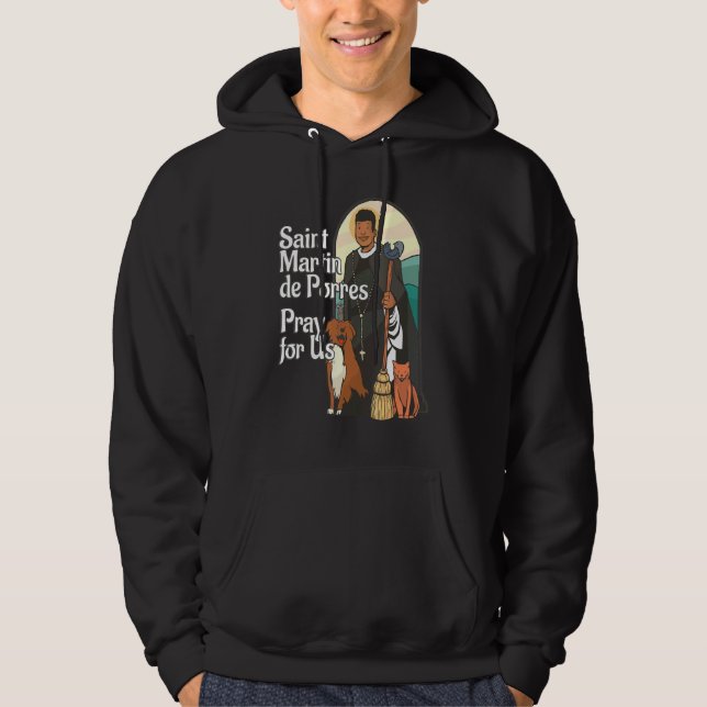 St Martin De Porres African American Black Saints Hoodie (Framsida)