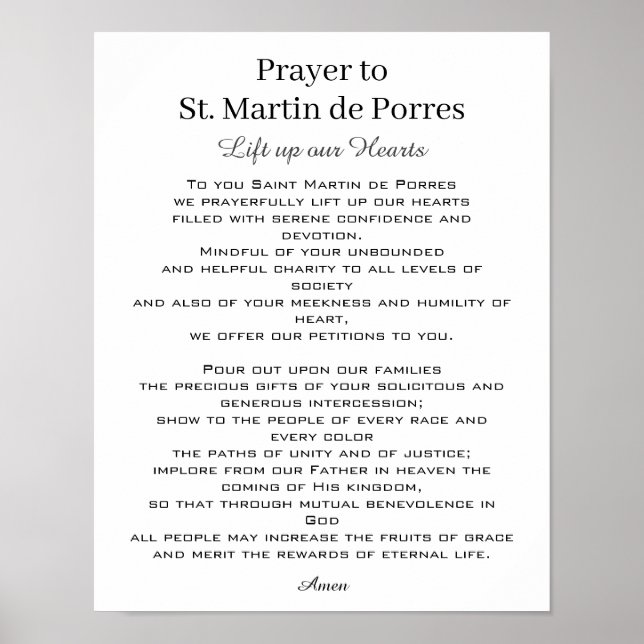 St. Martin de Porres Prayer Rational Harmony Poster (Framsidan)