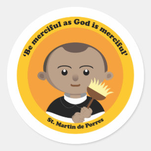 St Martin de Porres Runt Klistermärke