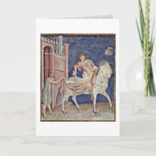 St. Martin delar hans kläder av Simone Martini Kort