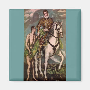 St Martin för El Grecos och tiggaren, circa 1600 Magnet