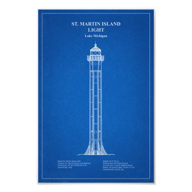 St. Martin Island Lighthouse - Michigan - AD Fototryck (Framsidan)