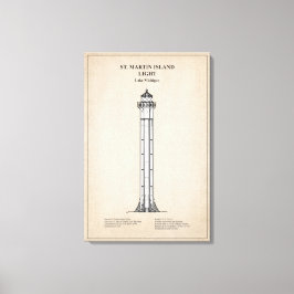 St. Martin Island Lighthouse - Michigan - SBD Canvastryck