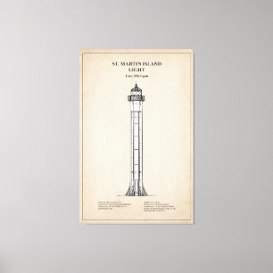 St. Martin Island Lighthouse - Michigan - SBD Canvastryck