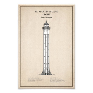 St. Martin Island Lighthouse - Michigan - SBD Fototryck