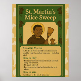 St. Martin Mice Sweep Saint Game Sign Poster