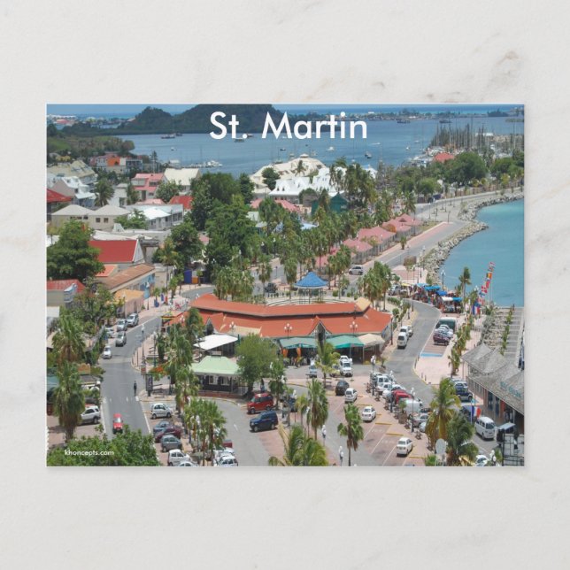 St. Martin och Marigot Bay Vykort (Framsida)
