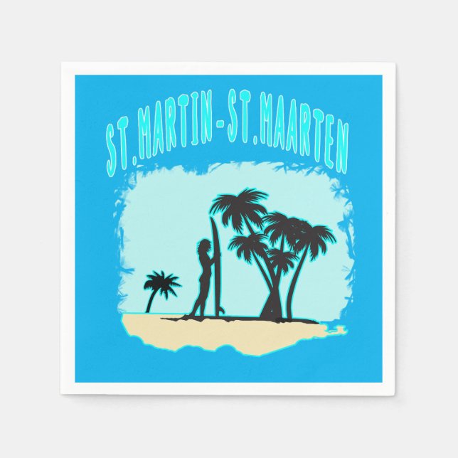 St. Martin San-Maarten Napkins Pappersservett (Framsidan)