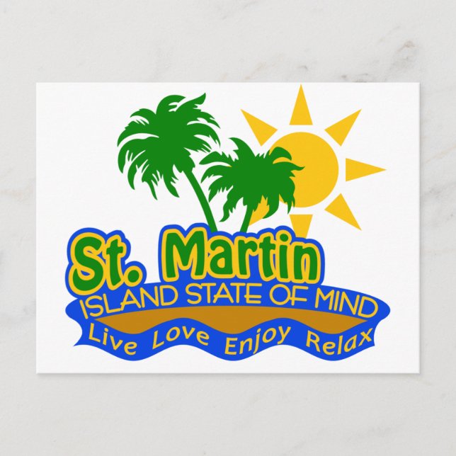 St. Martin State of Mind vycard Vykort (Framsida)