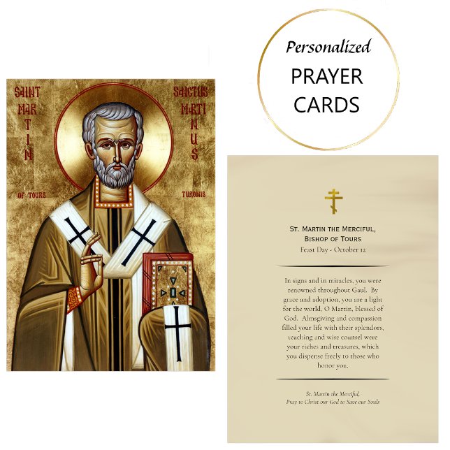 St. Martin the Merciful Orthodox Prayer Card Placeringskort (Skapare uppladdad)