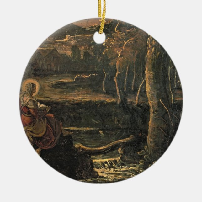 St Mary av egyptenen i vildmarken Julgransprydnad Keramik (Framsidan)