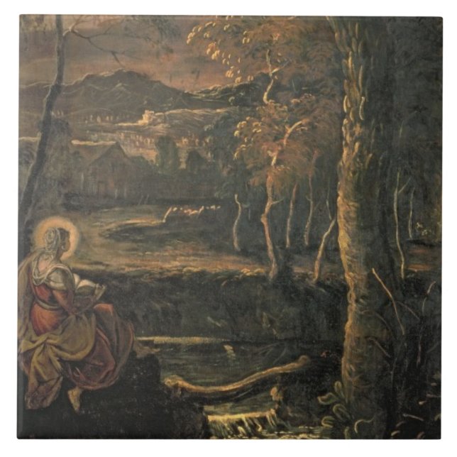 St Mary av egyptenen i vildmarken Kakelplatta (Framsidan)