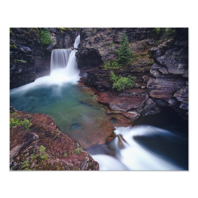 St Mary Falls i Glacier National Park i Fototryck (Framsidan)
