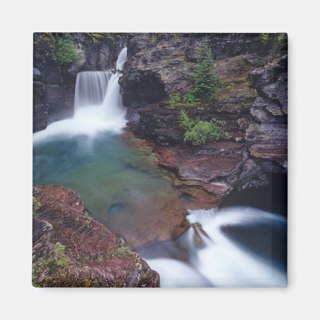 St Mary Falls i Glacier National Park i Magnet (Framsidan)