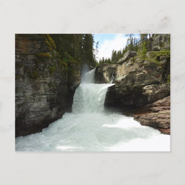 St. Mary Falls I i Glacier National Park Vykort (Framsida)