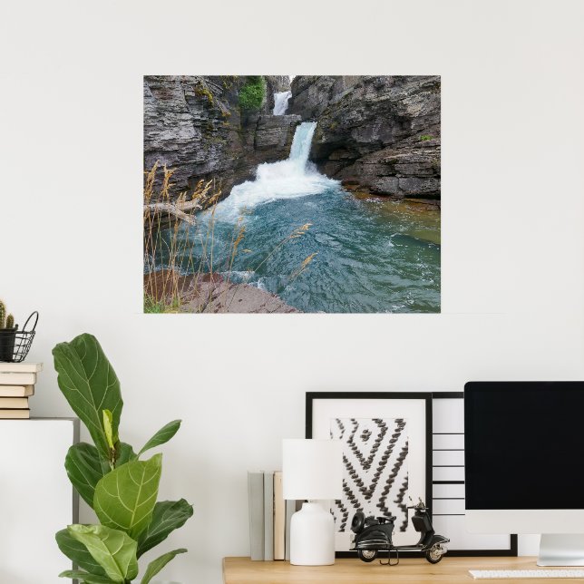 St. Mary Falls II vid Glacier National Park Poster (Hemmakontoret)
