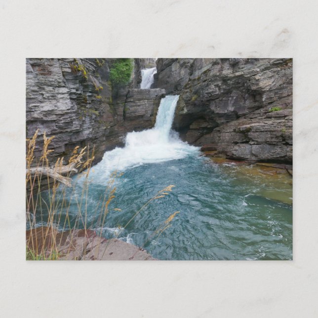 St. Mary Falls II vid Glacier National Park Vykort (Framsida)