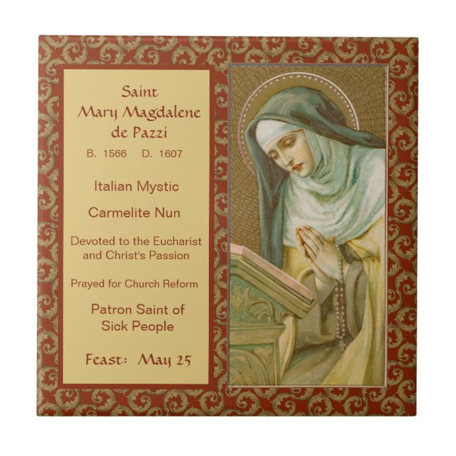 St. Mary Magdalene de Pazzi (JM 45) Kakelplatta (Framsidan)