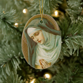 St. Mary Magdalene de Pazzi (JM 45) Oval Julgransprydnad Keramik