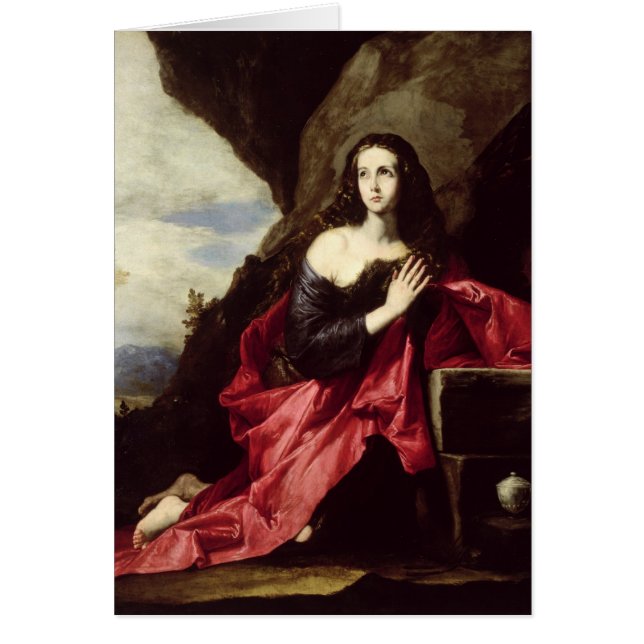 St Mary Magdalene eller St. Thais i öknen Hälsningskort (Framsidan)