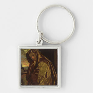 St Mary Magdalene Fyrkantig Silverfärgad Nyckelring