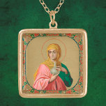 St. Mary Magdalene som Myrrhbearer (ORX 01) Guldpläterat Halsband<br><div class="desc">I Östra ortodoxi var inte St Mary Magdalene konflerad med St Mary of Bethany, syster till SS. Martha och Lazarus, inte med den "syndiga kvinnan" som anställer Jesus i Luke 7:36-50. Därför betraktades hon inte som en reformerad prostituerad och inte heller som en förvanskad prostituerad. I stället firades hon som...</div>