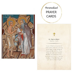 St. Mary of Egypten Orthodox Christian Prayer Card Placeringskort