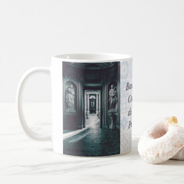 St Mary Salome och St Barbara. Italienska statyer Kaffemugg (Med munk)