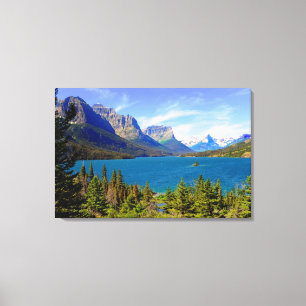 St Mary sjö, glaciärnationalpark, Montana Canvastryck
