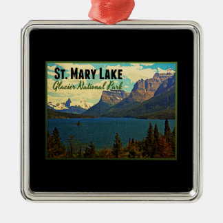 St. Mary Sjö Glacier NP Julgransprydnad Metall