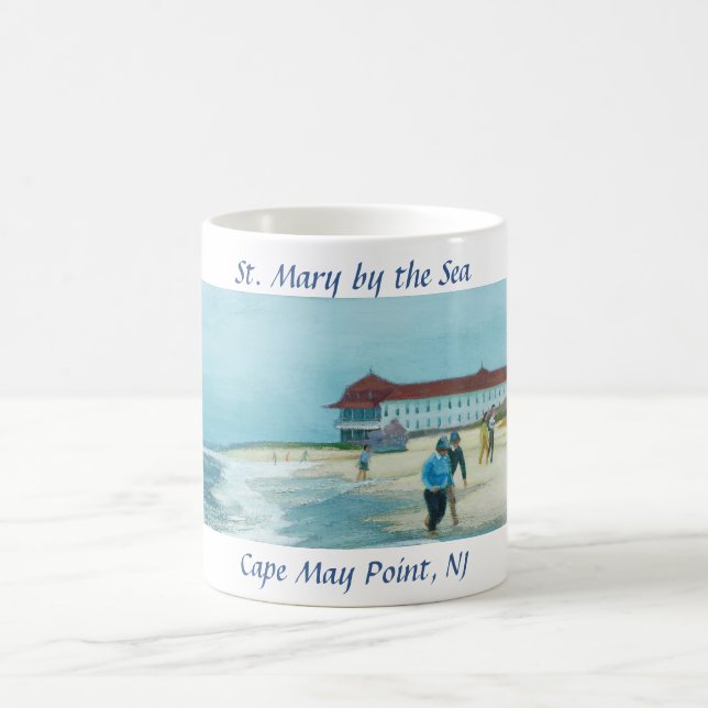 St Mary vid Sea Cape May Point, NJ Coffee Mugg (Center)