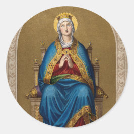St. Mary Virgin Mor Religiösa katolik Runt Klistermärke