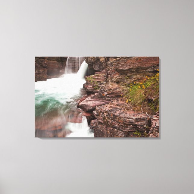 St Maryfallen i Glacier National Park i Canvastryck (Framsida)