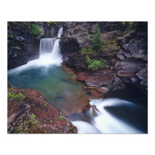 St Maryfallen i Glacier National Park i Fototryck