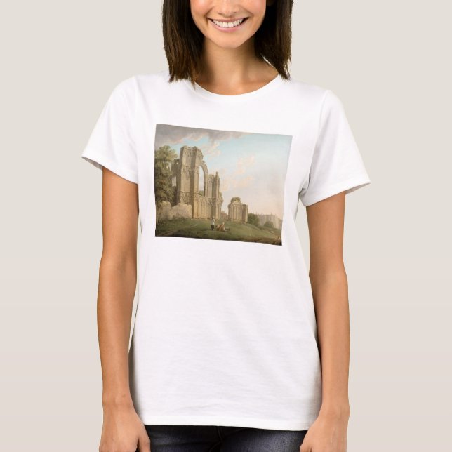 St Mary's Abbey, York, c.1778 (olja på arbetsyta) T Shirt (Framsida)