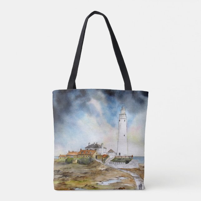 St. Marys fyr Tote Bag Tygkasse (Baksida)
