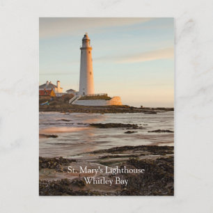 St Mary's Lighthouse England Postcard Vykort