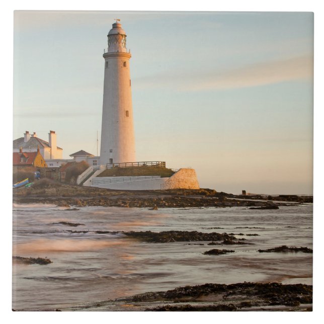 St Mary's Lighthouse England Tile/Trivet Kakelplatta (Framsidan)