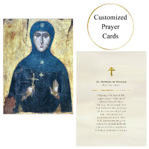 St. Matrona från Moskvas ortodoxa Prayer-kort Placeringskort