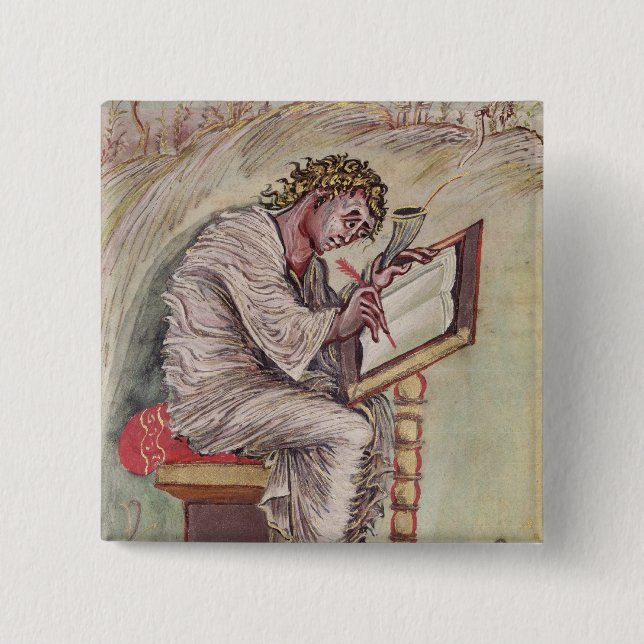St Matthew från de Ebbo gospelen Knapp (Framsida)