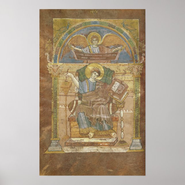 St. Matthew, från Gospelet St. Riquier Poster (Framsidan)