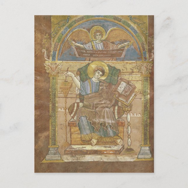 St. Matthew, från Gospelet St. Riquier Vykort (Framsida)