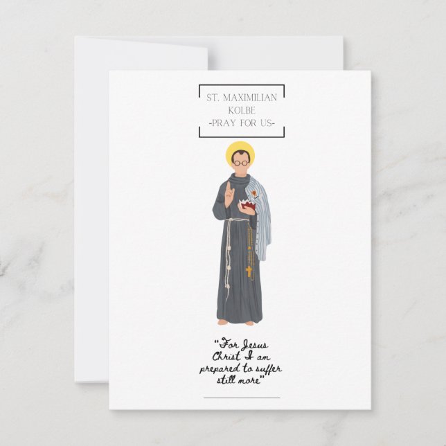 St. Maximilian Kolbe Flat Greeting Card (Framsida)