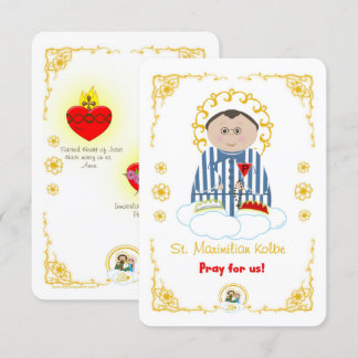St. Maximilian Kolbe Heliga Card Inbjudningar
