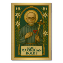 St. Maximilian Kolbe, katolskt Bröllop Bord-kort Bordsnummer
