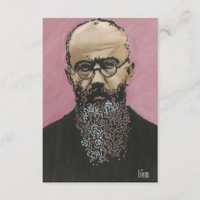St. Maximilian Kolbe Prayer Card Tack Kort (Framsida)