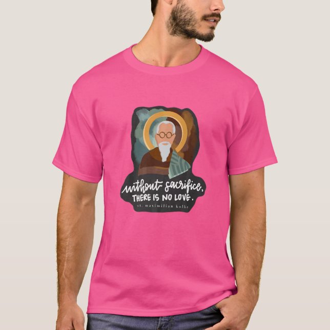 St Maximilian Kolbe Two Krona-katolska Saint Pol T Shirt (Framsida)